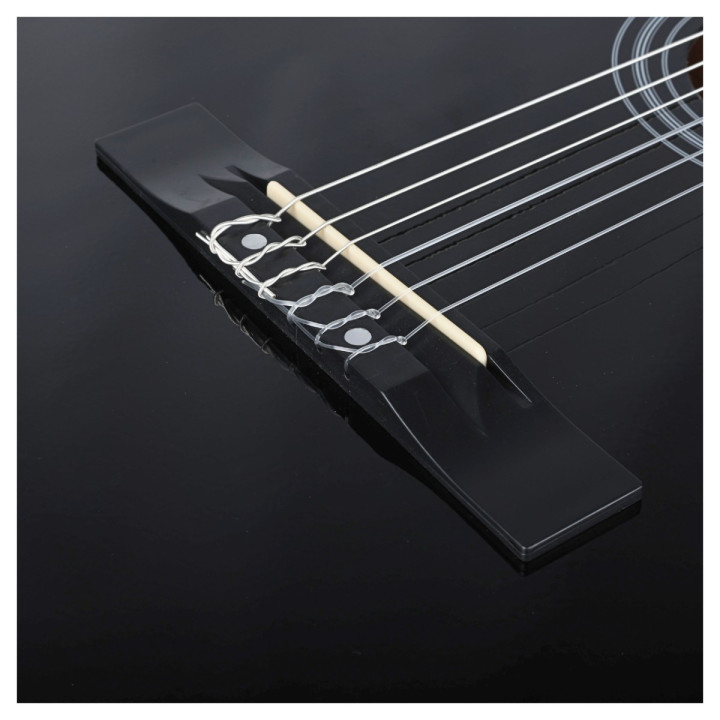 Gitara klasyczna 4/4 czarna kostki pasek struny pokrowiec akordy