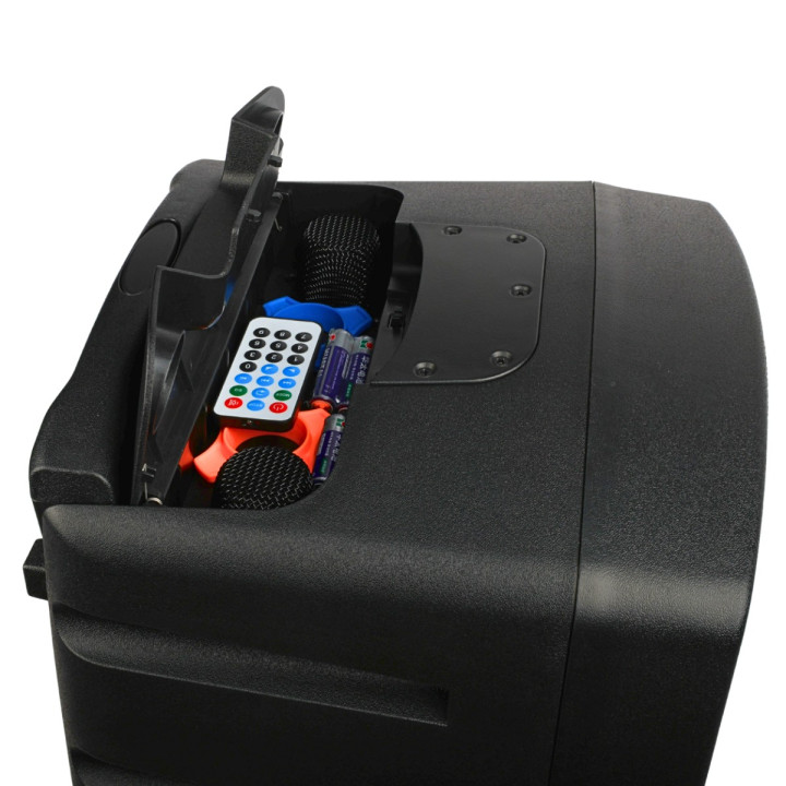 Kolumna aktywna akumulatorowa Bluetooth TWS USB SD DSP AUX 2x mikrofon