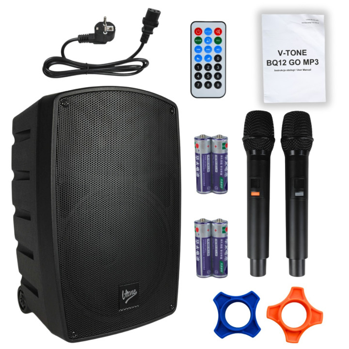 Kolumna aktywna akumulatorowa Bluetooth TWS USB SD DSP AUX 2x mikrofon