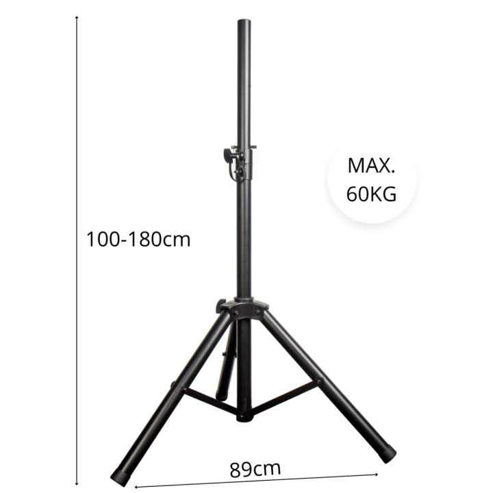 Stojak tripod statyw kolumnowy stalowy czarny pin zabezpieczający 60kg