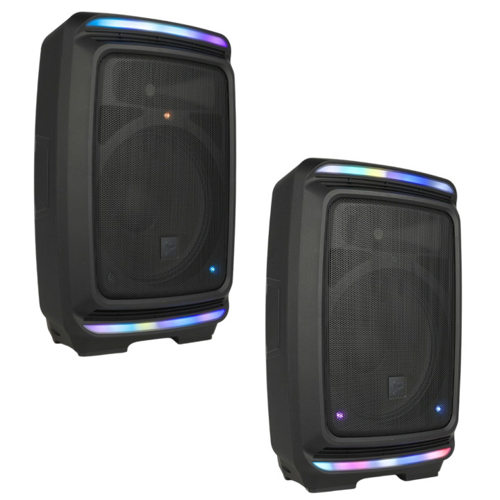 Kolumna aktywna akumulatorowa czarna Bluetooth TWS USB AUX FM DSP