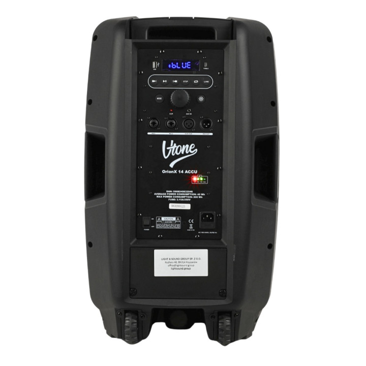 Kolumna aktywna akumulatorowa czarna Bluetooth TWS USB AUX FM DSP