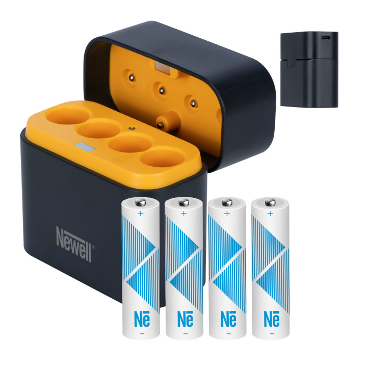 Ładowarka 4-kanałowa do akumulatorów + 4 akumulatory Li-ion AA 2200 mA