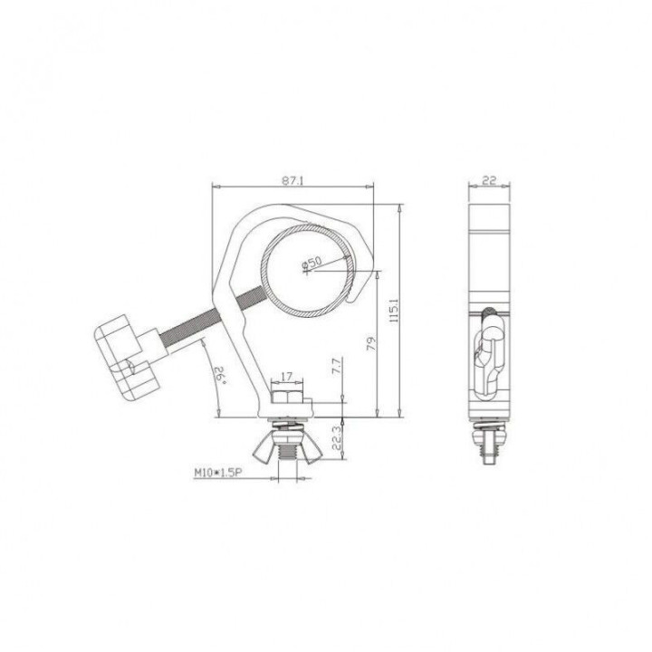 STAND4ME HAK UCHWYT do ŚWIATEŁ do 50 KG 48-51mm SR