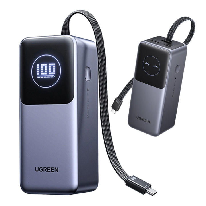 UGREEN 55365B Powerbank 20000mAh PB723, USB 2x USB-C, 130W szary