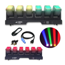Belka oświetleniowa 6x głowica ruchoma beam efekt ring DMX 6x60W RGBW