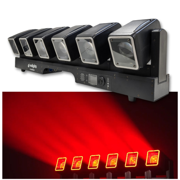 Belka oświetleniowa 6x głowica ruchoma beam efekt ring DMX 6x60W RGBW