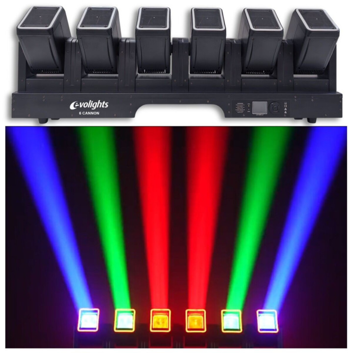 Belka oświetleniowa 6x głowica ruchoma beam efekt ring DMX 6x60W RGBW