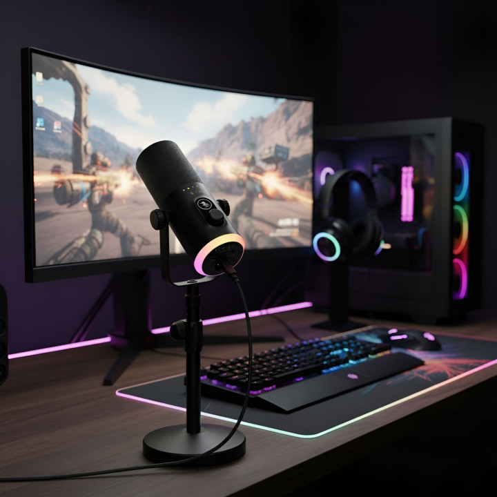MOZOS GM-ONE mikrofon dynamiczny USB XLR RGB czarny