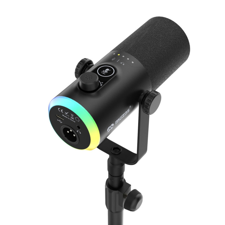 MOZOS GM-ONE mikrofon dynamiczny USB XLR RGB czarny