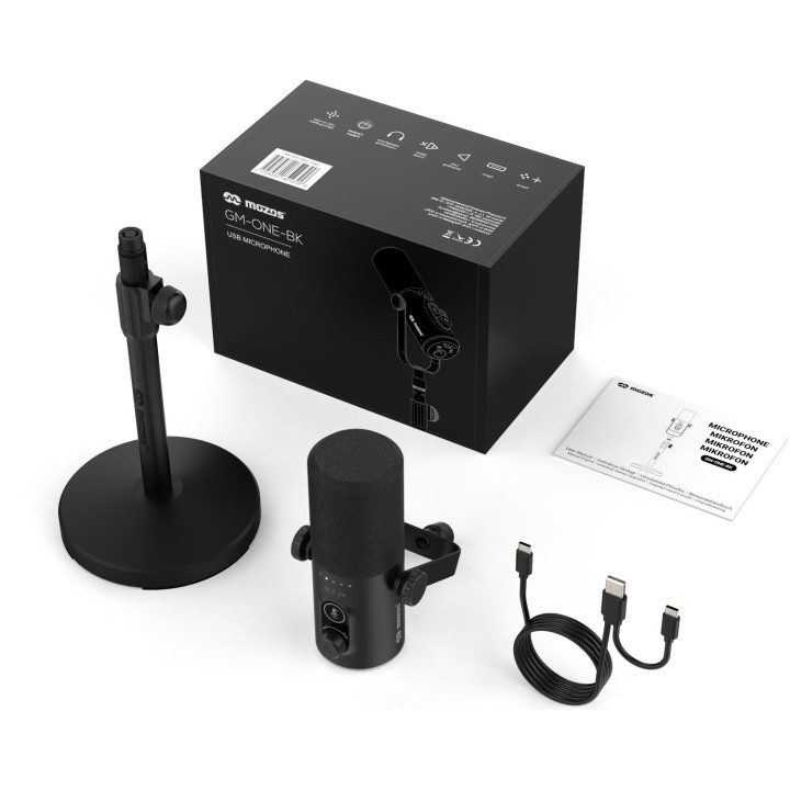 MOZOS GM-ONE mikrofon dynamiczny USB XLR RGB czarny
