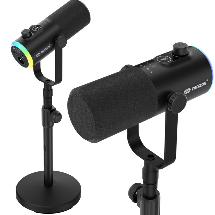MOZOS GM-ONE mikrofon dynamiczny USB XLR RGB czarny