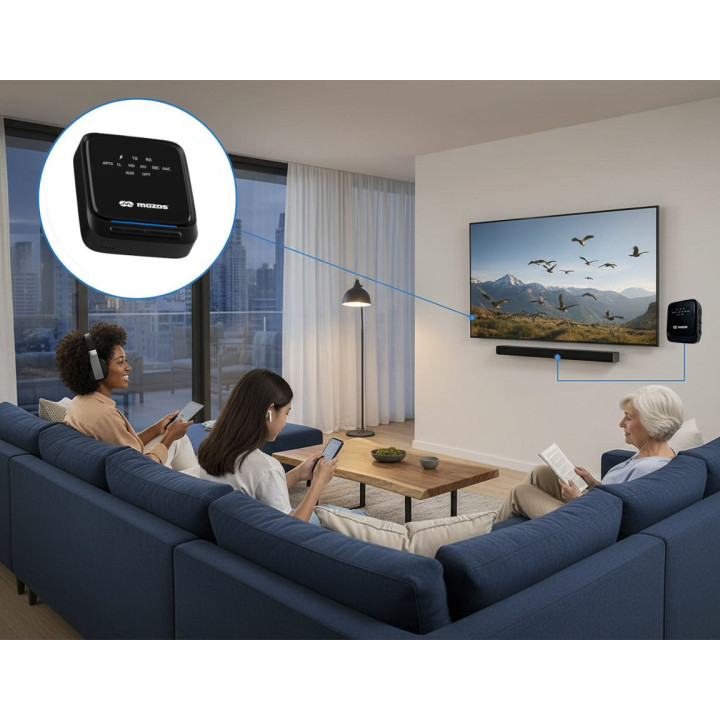 MOZOS B3 adapter bluetooth 5.2 nadajnik odbiornik aptX s/pdif