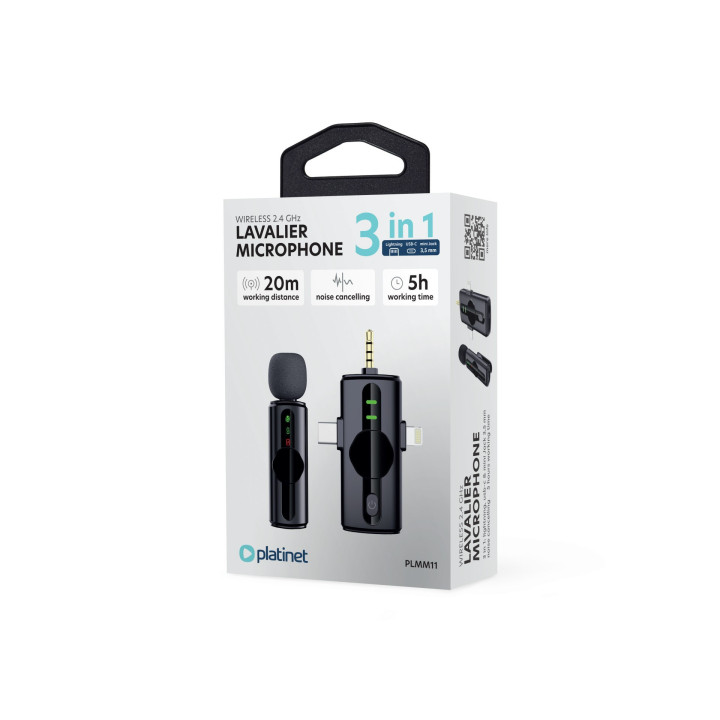 PLATINET PLMM11 mikrofon bezprzewodowy do telefonu lightning USB-C