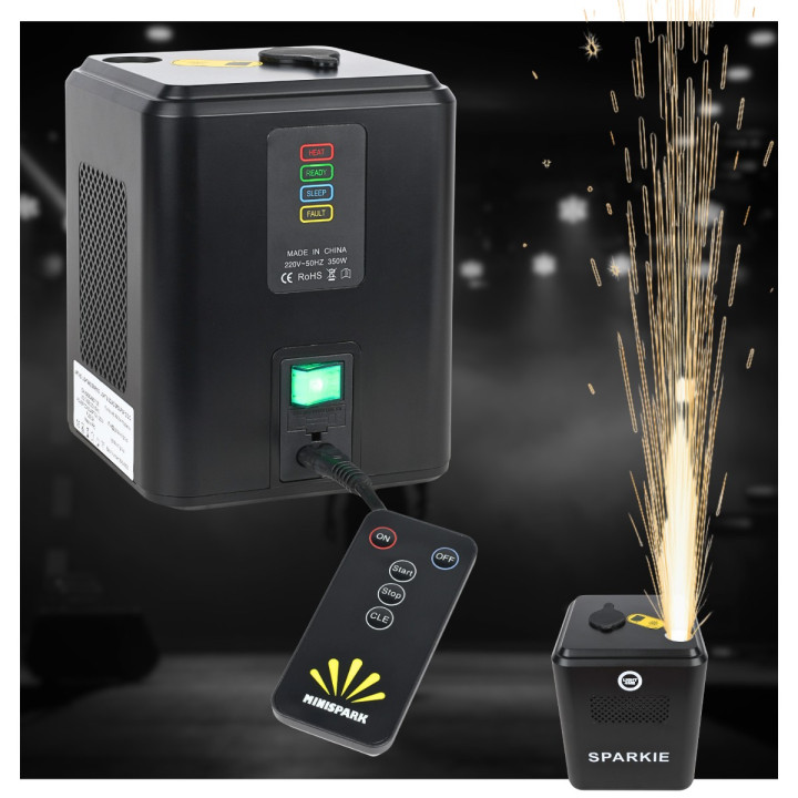LIGHT4ME SPARKIE wytwornica iskier maszyna do zimnych ogni 350W pilot bezprzewodowy