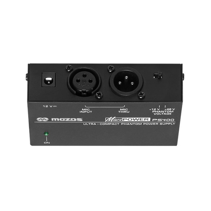 MOZOS PS400 zasilacz phantom +48V +12V do mikrofonów XLR