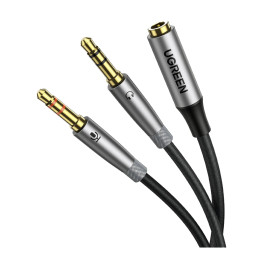 UGREEN 50255 Rozdzielacz audio AUX słuchawki + mikrofon 3.5mm 20cm