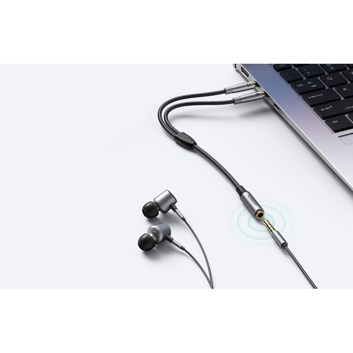 UGREEN 50255 Rozdzielacz audio AUX słuchawki + mikrofon 3.5mm 20cm