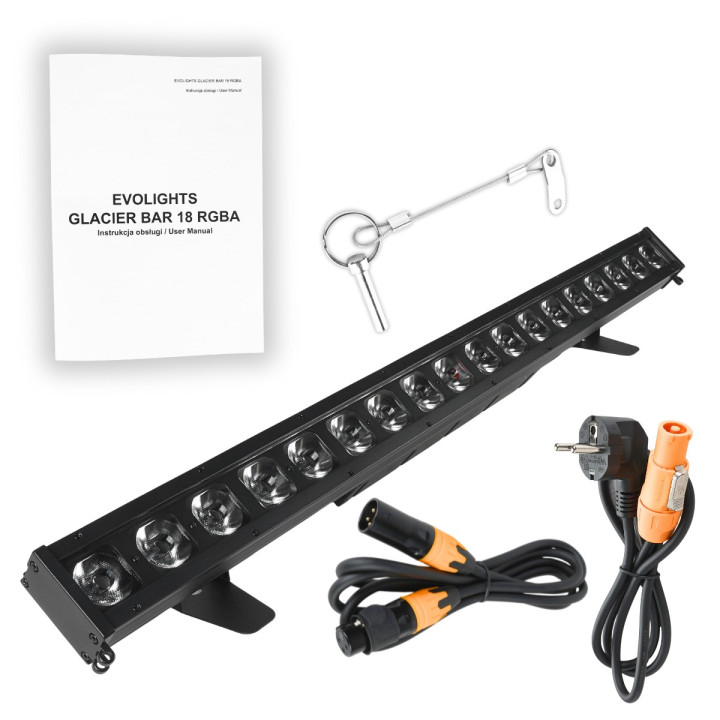 EVOLIGHTS GLACIER BAR 18 RGBA listwa oświetleniowa IP65 DMX 18x10W LED