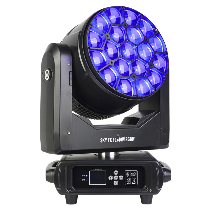 LIGHT4ME SKY FX 19x40W RGBW głowica ruchoma oświetlenie sceniczne LED