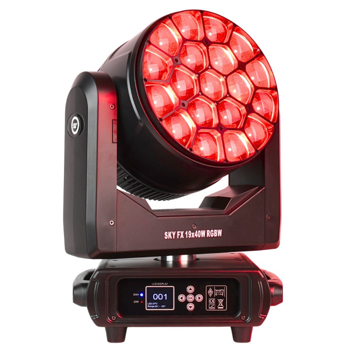 LIGHT4ME SKY FX 19x40W RGBW głowica ruchoma oświetlenie sceniczne LED