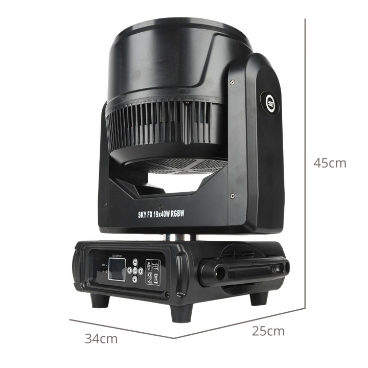 LIGHT4ME SKY FX 19x40W RGBW głowica ruchoma oświetlenie sceniczne LED