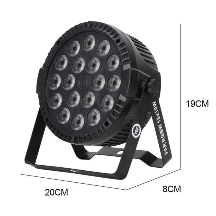 Reflektor sceniczny oświetlenie LED DMX pilot PAR RGBW 18x10W