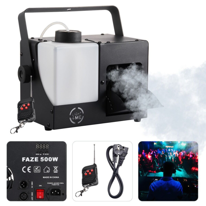 LIGHT4ME FAZE 500W wytwornica dymu mgły DMX pilot bezprzewodowy