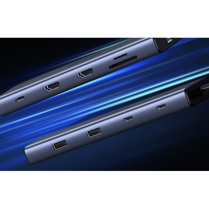 UGREEN 45380 Adapter / Hub USB-C 2x HDMI, 2x USB, RJ45, SD/TF, PD 100W