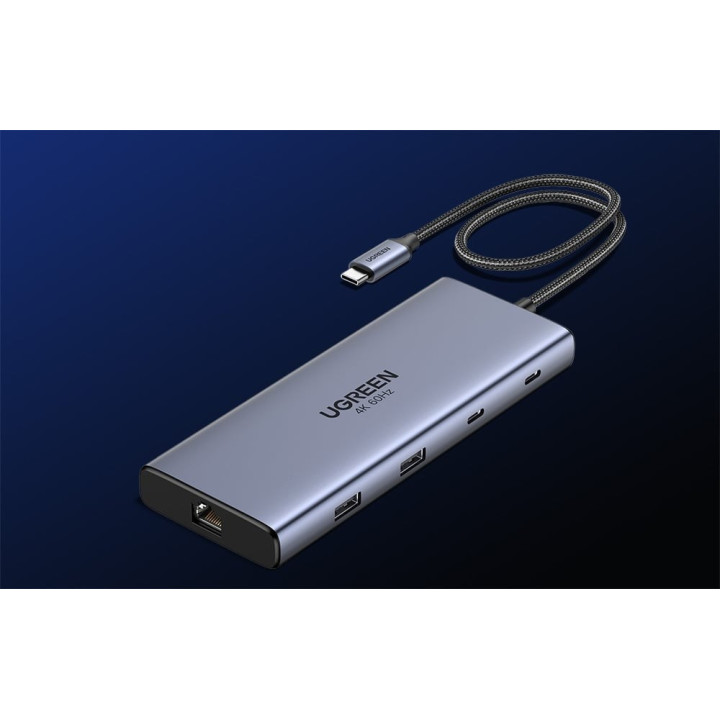 UGREEN 45380 Adapter / Hub USB-C 2x HDMI, 2x USB, RJ45, SD/TF, PD 100W