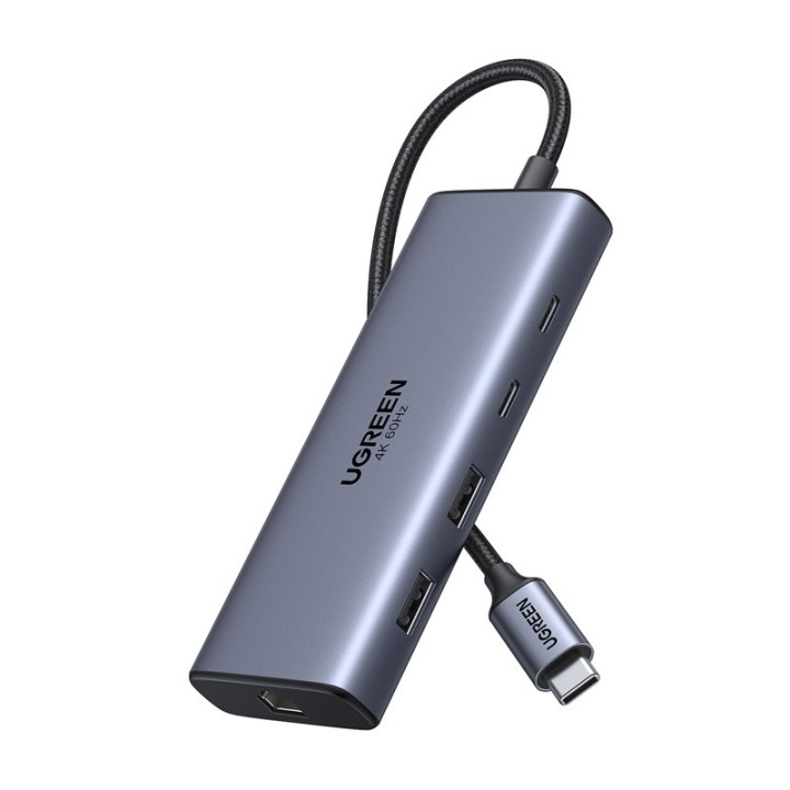 UGREEN 45380 Adapter / Hub USB-C 2x HDMI, 2x USB, RJ45, SD/TF, PD 100W