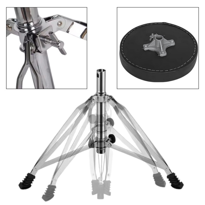 Stołek perkusyjny taboret siedzisko okrągły regulowany 38-58 cm 50kg