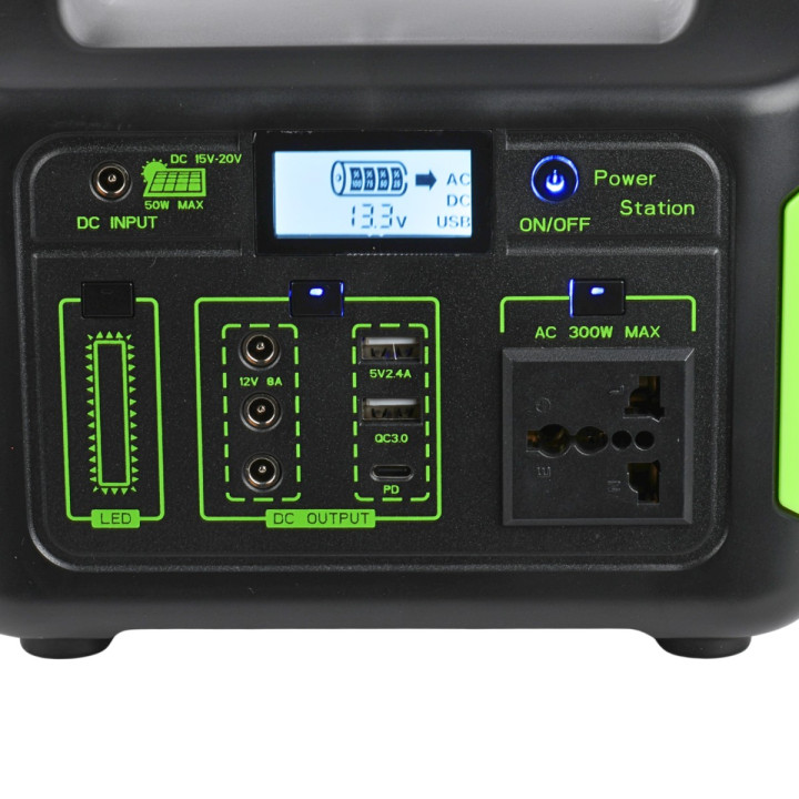 Przenośna stacja zasilania AC 3xDC 2xUSB-A USB-C 300W 256 Wh 20000 mAh