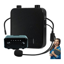 Głośnik Bluetooth przenośny wzmacniacz głosu AUX USB mikrofon nagłowny