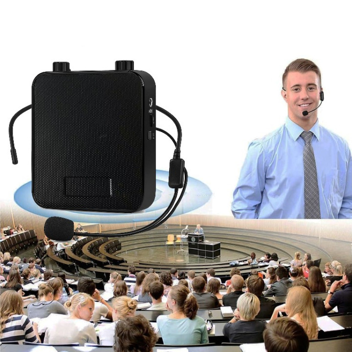 Głośnik Bluetooth przenośny wzmacniacz głosu AUX USB mikrofon nagłowny