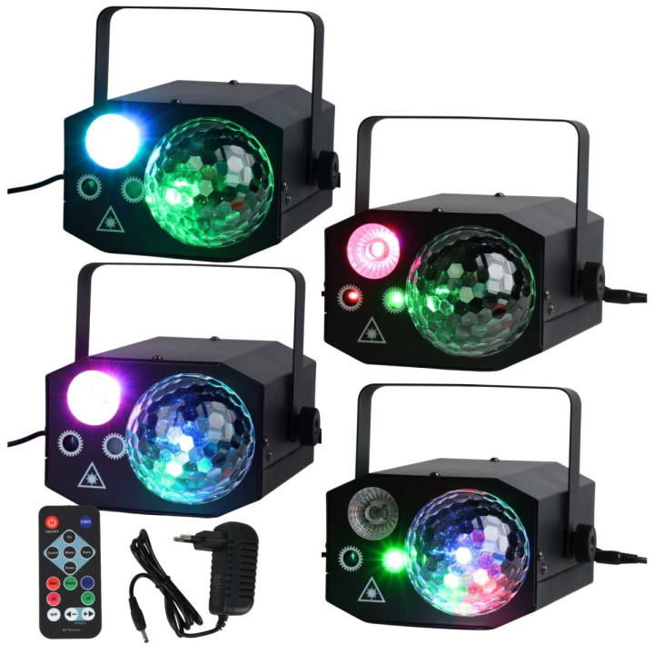 Zestaw wytwornica dymu 400W LED płyn do dymu 1l + efekt RGBW+RGB+laser