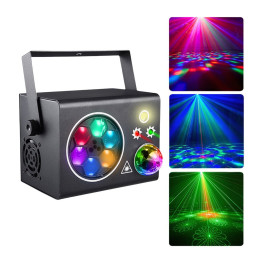 PARTY BOX-A multiefekt oświetleniowy LED DMX 5w1 gobo 6x3W kula disco