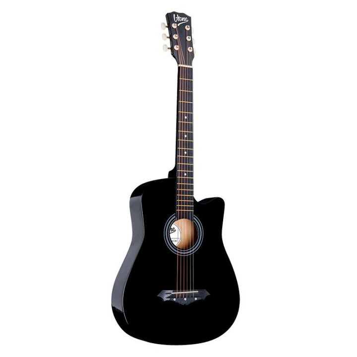 Gitara akustyczna 4/4 czarna zestaw kostki zapasowe struny pokrowiec