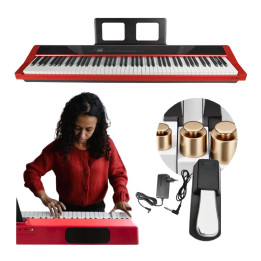 Pianino cyfrowe ważone klawisze młoteczkowa USB-B MIDI AUX Bluetooth