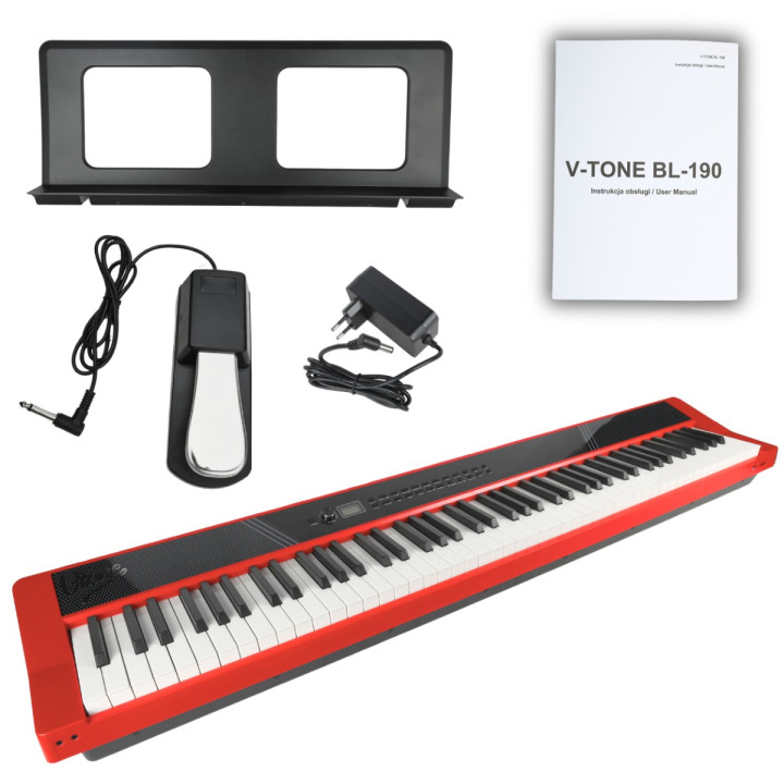 Pianino cyfrowe ważone klawisze młoteczkowa USB-B MIDI AUX Bluetooth