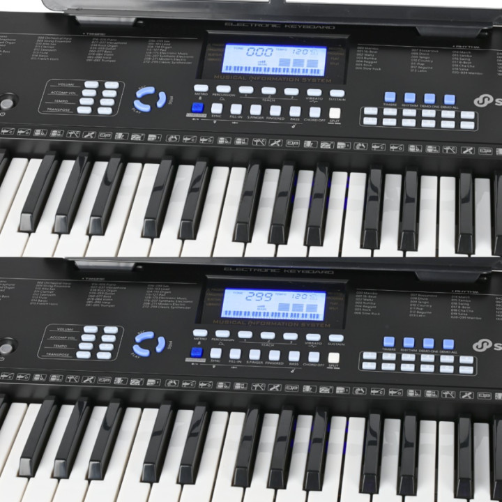 Keyboard elektroniczny 61 klawiszy pulpit do nut mikrofon przewodowy