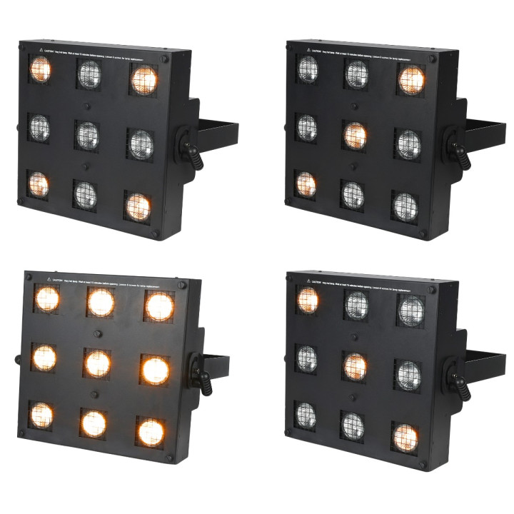 LIGHT4ME SUN PANEL blinder halogenowy sceniczne DMX 9x35W WW