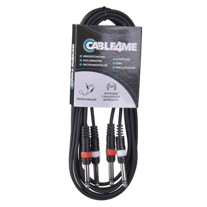 CABLE4ME przewód 2 x jack mono 6,3mm 2 x jack mono 6,3 3m
