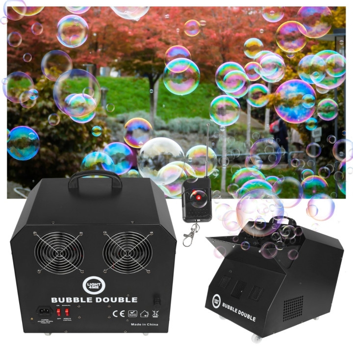 Wytwornica baniek 300W +  pilot bezprzewodowy LIGHT4ME BUBBLE DOUBLE