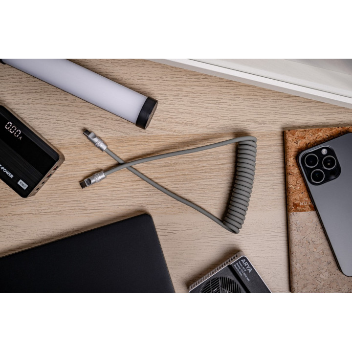 NEWELL NL4990 Kabel USB-C 100 W, 1,5 m silikonowy spiralny szary