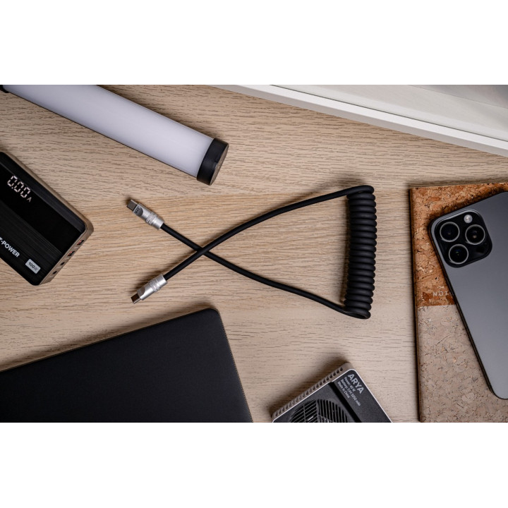 NEWELL NL4989 Kabel USB-C 100 W, 1,5 m silikonowy spiralny czarny