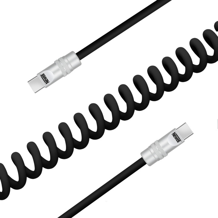 NEWELL NL4989 Kabel USB-C 100 W, 1,5 m silikonowy spiralny czarny