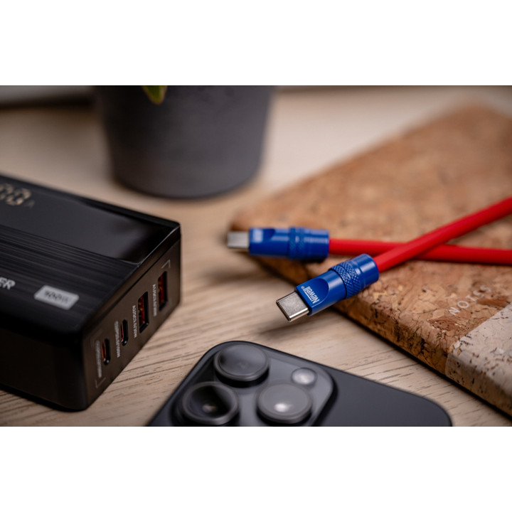 NEWELL NL4988 Kabel USB-C 100 W 2 m silikonowy czerwono-granatowy