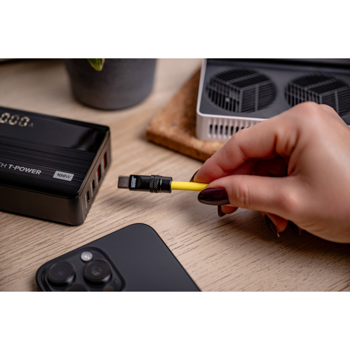 NEWELL NL4987 Kabel USB-C 100 W 2 m silikonowy żółto-czarny