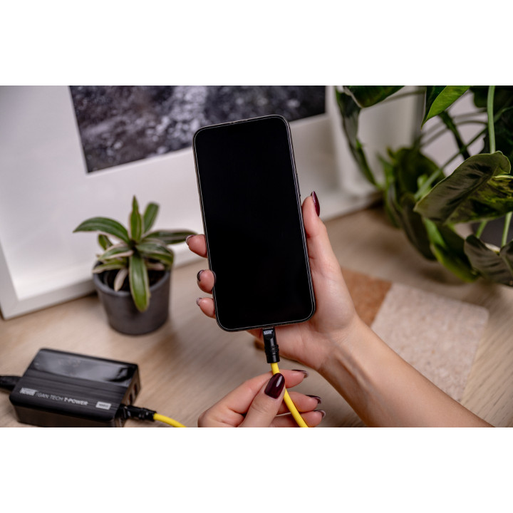 NEWELL NL4987 Kabel USB-C 100 W 2 m silikonowy żółto-czarny